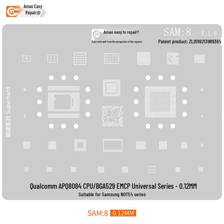 Amao Suitable Solder Paste Stencil for Samsung S20/S21/A70/A90/J720/S10+/Note10 Multi-Purpose Chip