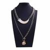 Personality trend unique creative design sense multi-layer animal horn pendant chain necklace versatile casual style