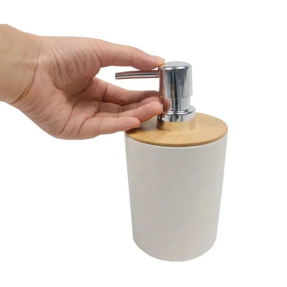 Refillable Bamboo Soap Dispenser Plastic Pump Liquid Soap Container Hand Sanitizer Bottle  Bathroom