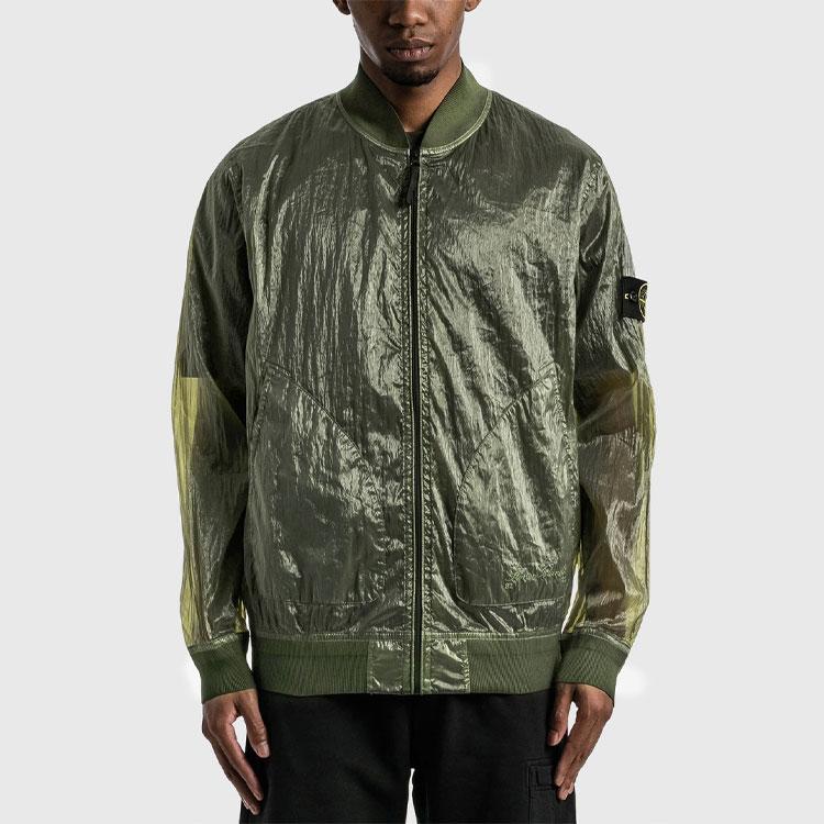 STONE ISLAND 40ste Verjaardag Serie SS22 40ste Verjaardag Herdenkingsthema Effen Kleur Metallic Print Logo Nummer Ritssluiting Jas 7615433Q2-V0058