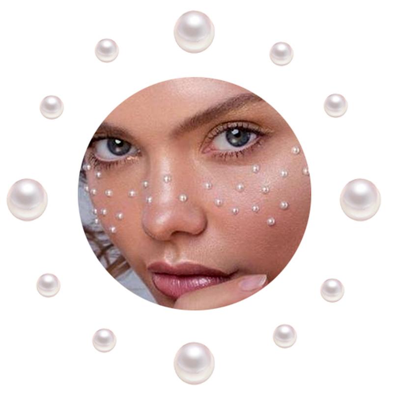 3mm/4mm/5mm/6mm 3D Pearl Face Jewels Eyeshadow Stickers Self Adhesive Face Body Eyebrow Diamond Nail Stickers Decoration