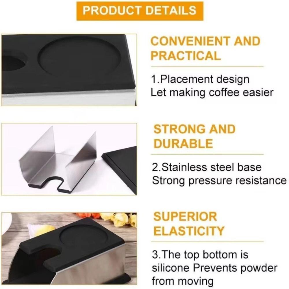 Non-Slip Espresso Tamping  Stand Stainless Steel Coffee Tamper Holder  Barista Tools
