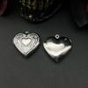 2pcs Stainless Steel Heart Box Vintage Reliquary Pendant Photo Locket DIY Necklace Handicraft Charm Jewelry Making Supplies