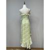 Spring and Summer Standard American Single ASTR Fresh Oxygen Feeling Green Frill White Floral Sling Fairy Dress