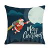 Christmas Pillow Cover Christmas Pillow Linen Cartoon Print Holiday Home Bed Cushion Cover