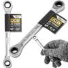 JCB Double-ended ratchet ring spanner 8x9mm Cr-V 12-point