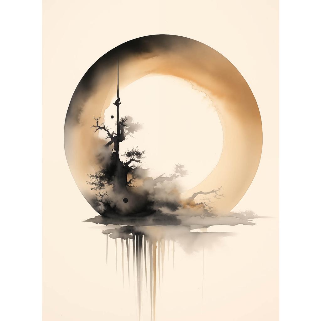 Koło Zen Koło Zen, 50X70 Cm, Bez Ramy, Płótno Premium Na Blejtramie