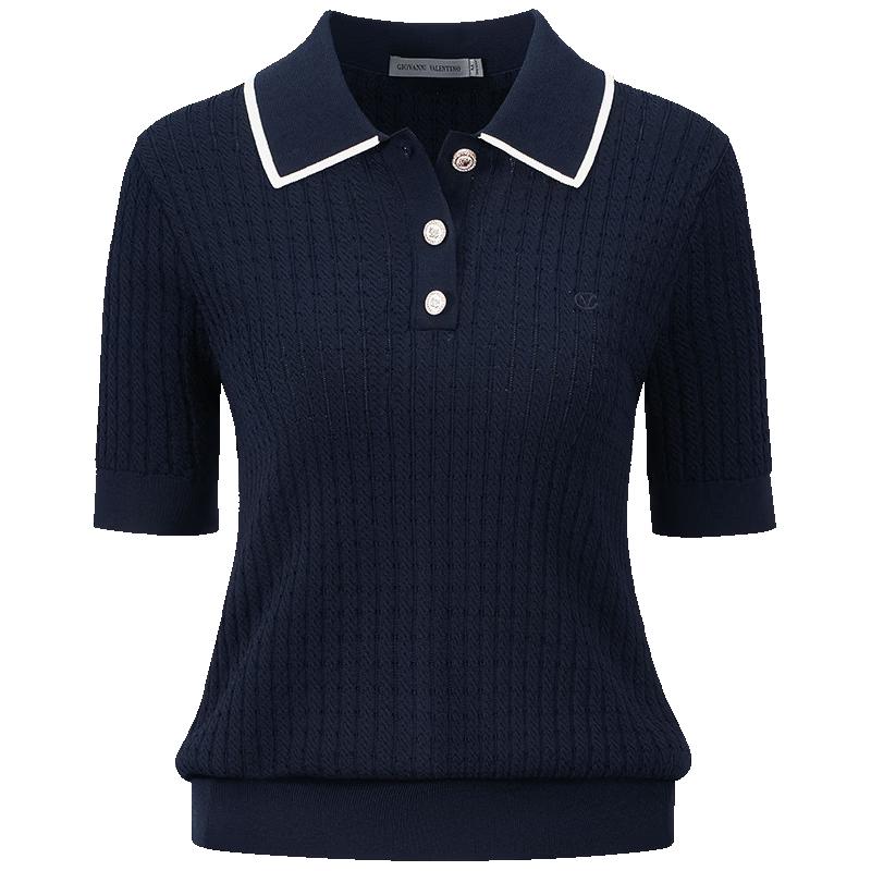 GIOVANNI VALENTINO Women's Slim Fit Short-Sleeve Top