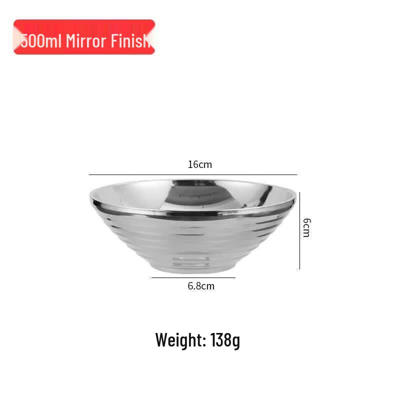 Qiwei 304 Stainless Steel Large Noodle & Soup Bowl