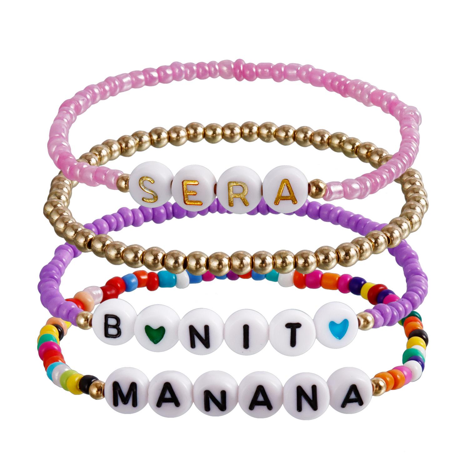 

Hot-selling letter rice bead bracelet bracelet, concert music festival fan gift
