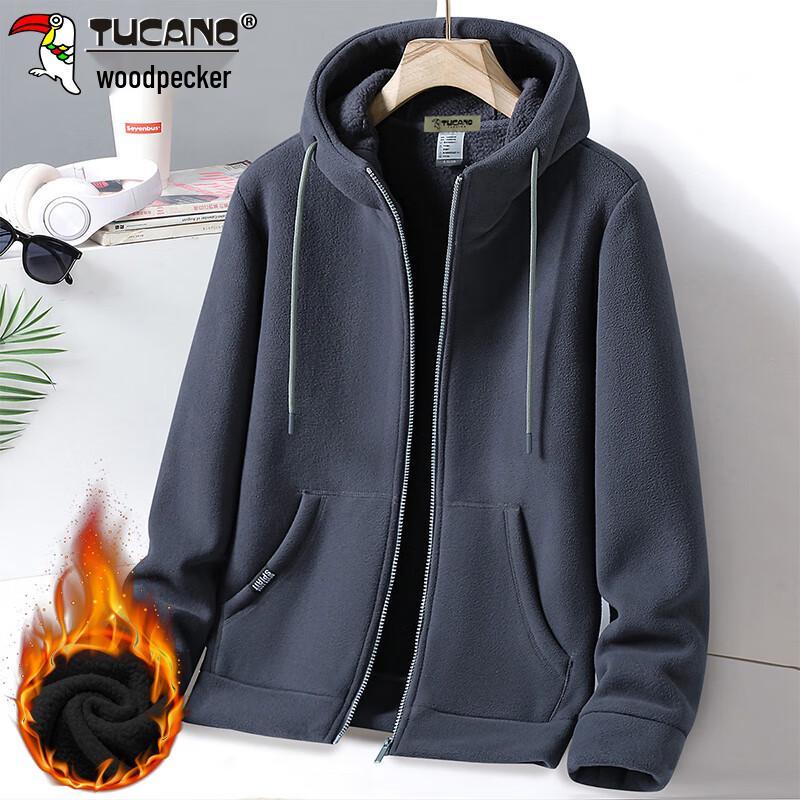 Tucano Men's Casual Fleece-Lined Hooded Sweatshirt Jacket