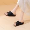 Fashion Women Leather Slippers Wedge Summer Comfortable Breathable Soft Fashion Outdoor Platform Slippers High-quality Women's Shoes
