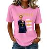 Unisex Casual Letter Print Neck Short Sleeve T-Shirt for Everyday Wear