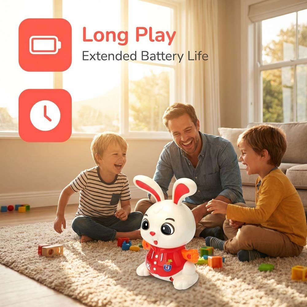 Light Effects Bunny Electric Toy 360° Rotation Kids Electric Bunny Toy  Desktop Ornament