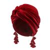 Solid Color Crossed Pullover Hat Tassel Sunscreen Beach Hats Casual Fashionable Fringe Hat  Spring