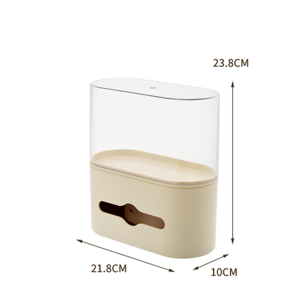 Novelty Tissue Box Organizer with Figurine Display Acrylic Transparent Storage Box for Labubu Tissue Dispenser for Desk Decor