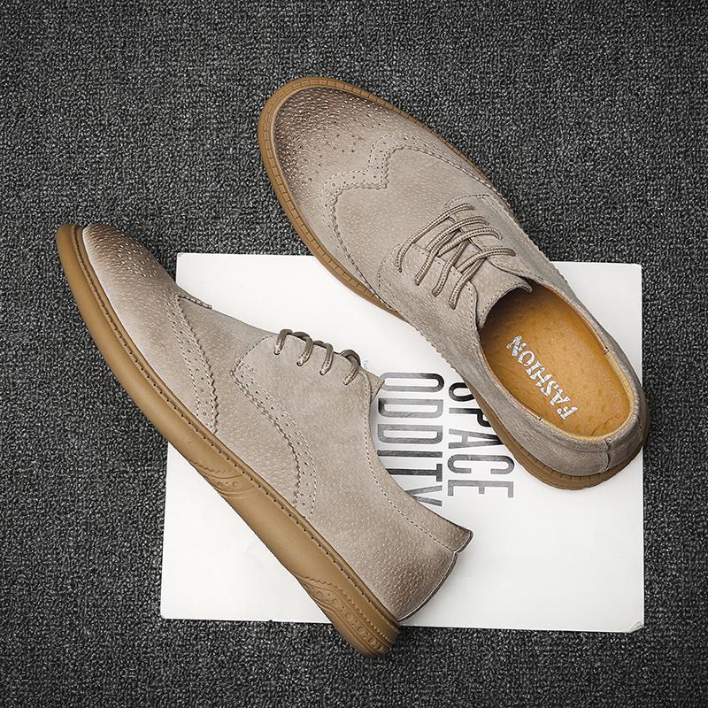Uformelt skinn Oxford-sko for menn Nye klassiske Brogue-sko Ung britisk stil Høykvalitets håndlagde herresko Plus Size38 -46