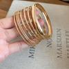 6Pcs/7Pcs Metal Star Pentagram Wide Open Bangle Set Gold Silver Exaggerated Bracelet  Girls