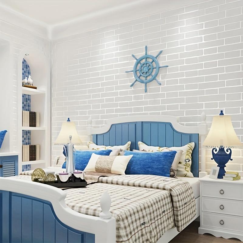 Retro 3D Cultural Brick Wallpaper Simulation White Brick Pattern Brick Restaurant Barber Shop Clothing Store Background Wallpape