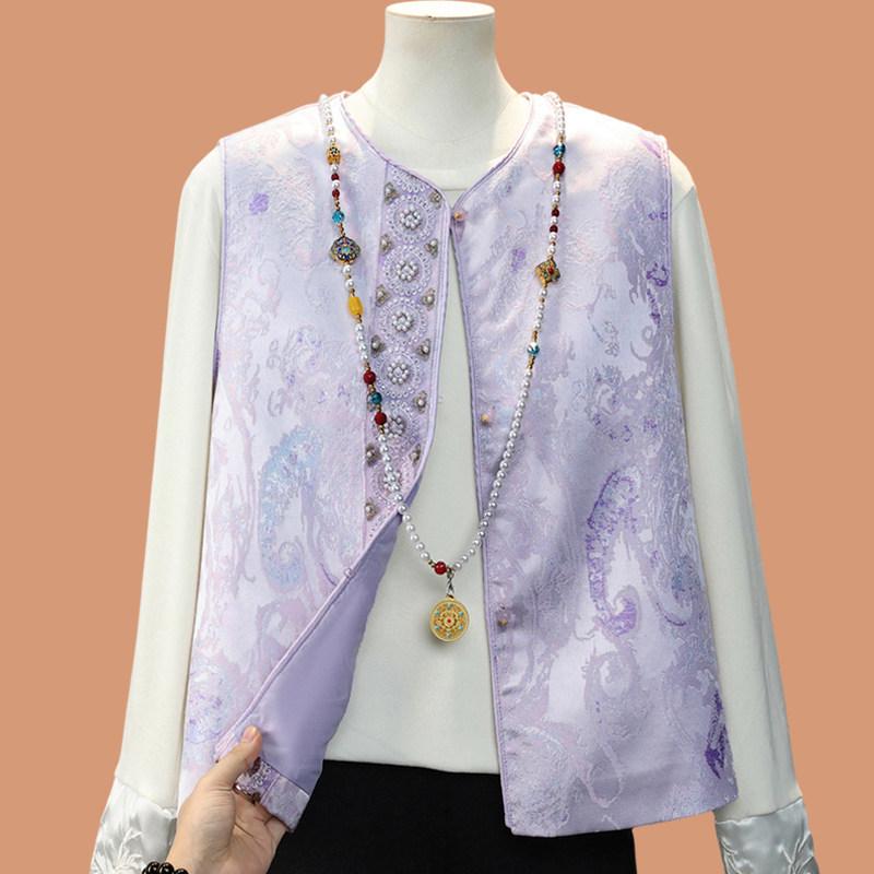 New Spring 2026 Chinese-Style Women s Tang Suit Jacket and Vest Shawl M (90-120 lbs)