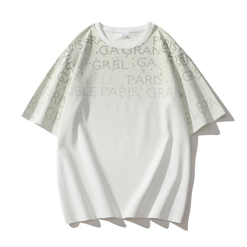 Dm Summer Short Sleeved Printed T-shirt for Men's Shoulder Length Half Sleeved Casual Round Neck Loose Top