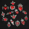 Pack of 15 Heart Pendant Alloy Material Heart Embellishments Gothic Heart Accessories for DIY Bracelet Jewelry Crafts