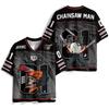Nieuwe Mode Chainsaw Man Denji Geprint Kortmouwig Jersey V-hals Nummer 01 Anime Grafisch Sportkleding voor Fans Casual Streetwear