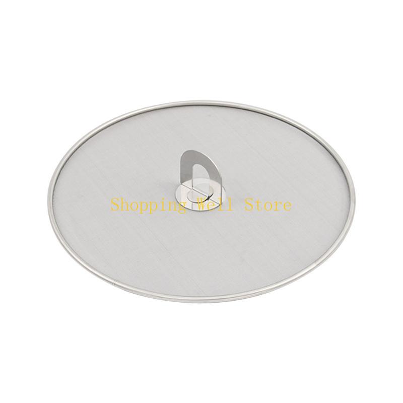 KX4B Stainless Steel Splashs Screen Mesh Pot Lid Cover Silver Oil Frying Pan Lid Cooking Tool Kitchen Accessory for Cooking