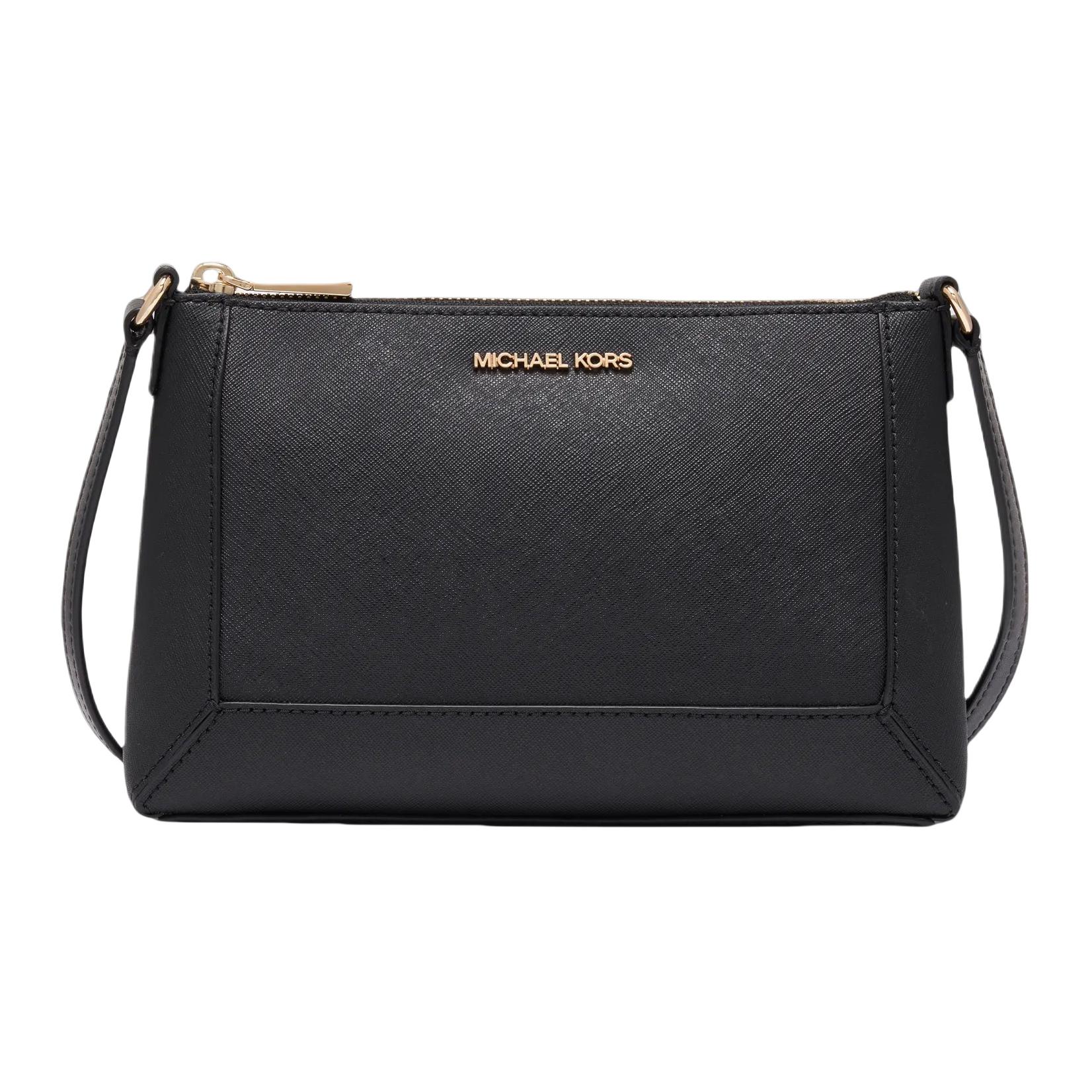 Michael Kors MK Sallie Solid Color Leather Shoulder Crossbody Bag Medium Women bags 32F4G7XC8L Black