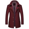 Men's Woolen Scarf Collar Overcoat - Autumn/Winter Warmth for Middle-Aged