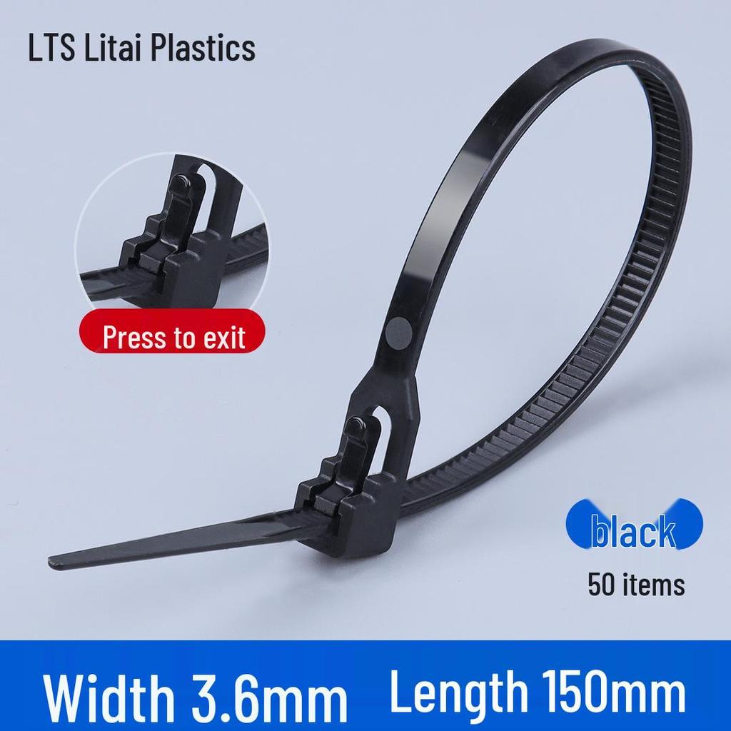 Reusable Retractable Nylon Cable Tie with Buckle - 4x150mm