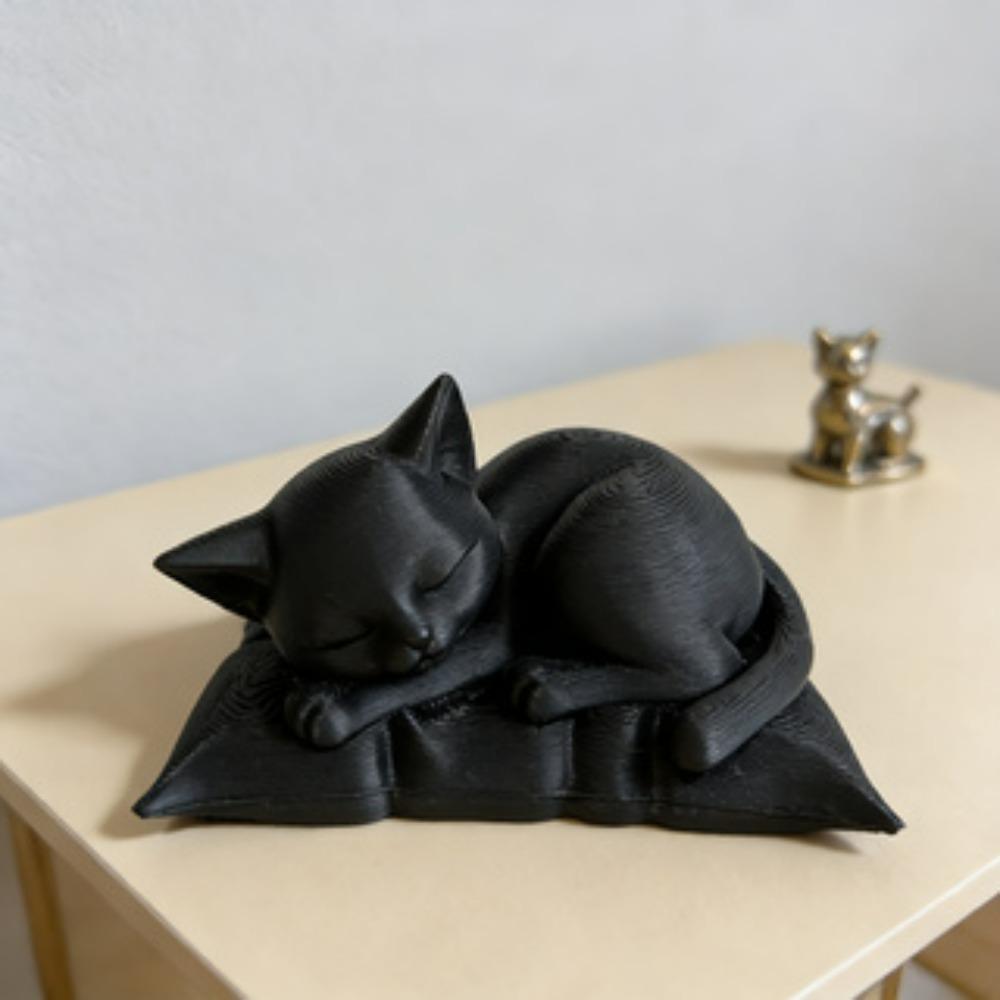 Pillow Style Sleeping Posture Cat Sculpture, Sleeping Cat Statue Ornament on The Pillow, Designed Specifically for Cat Lovers