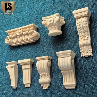 Europäischer Stil Massivholz Säulenkapitell und Balkenhalterung - Retro Französischer und Amerikanischer Dekorativer Torbogen Schmuck