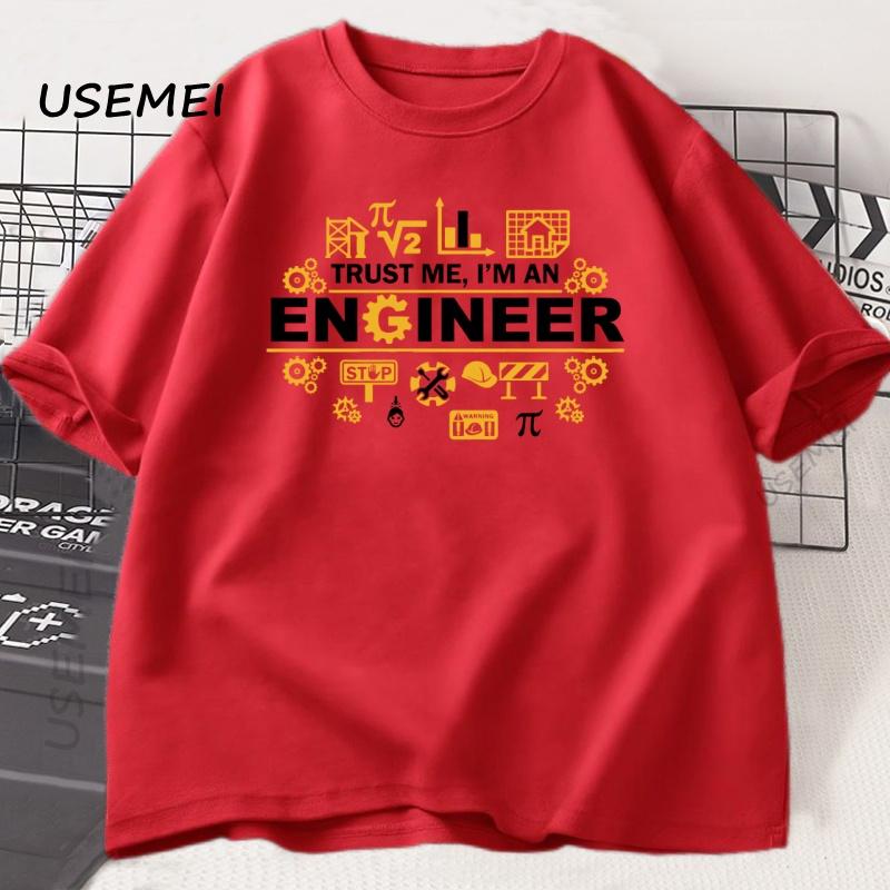 Trust Me Im An Engineer Tshirts Funny Engineer Humor Graphic Tee Cotton Short Sleeve Round Neck Tshirt Loose Unisex Clothing S
