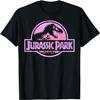 Jurassic Park Retro Neon Pink Logo Graphic T-Shirt T-Shirt