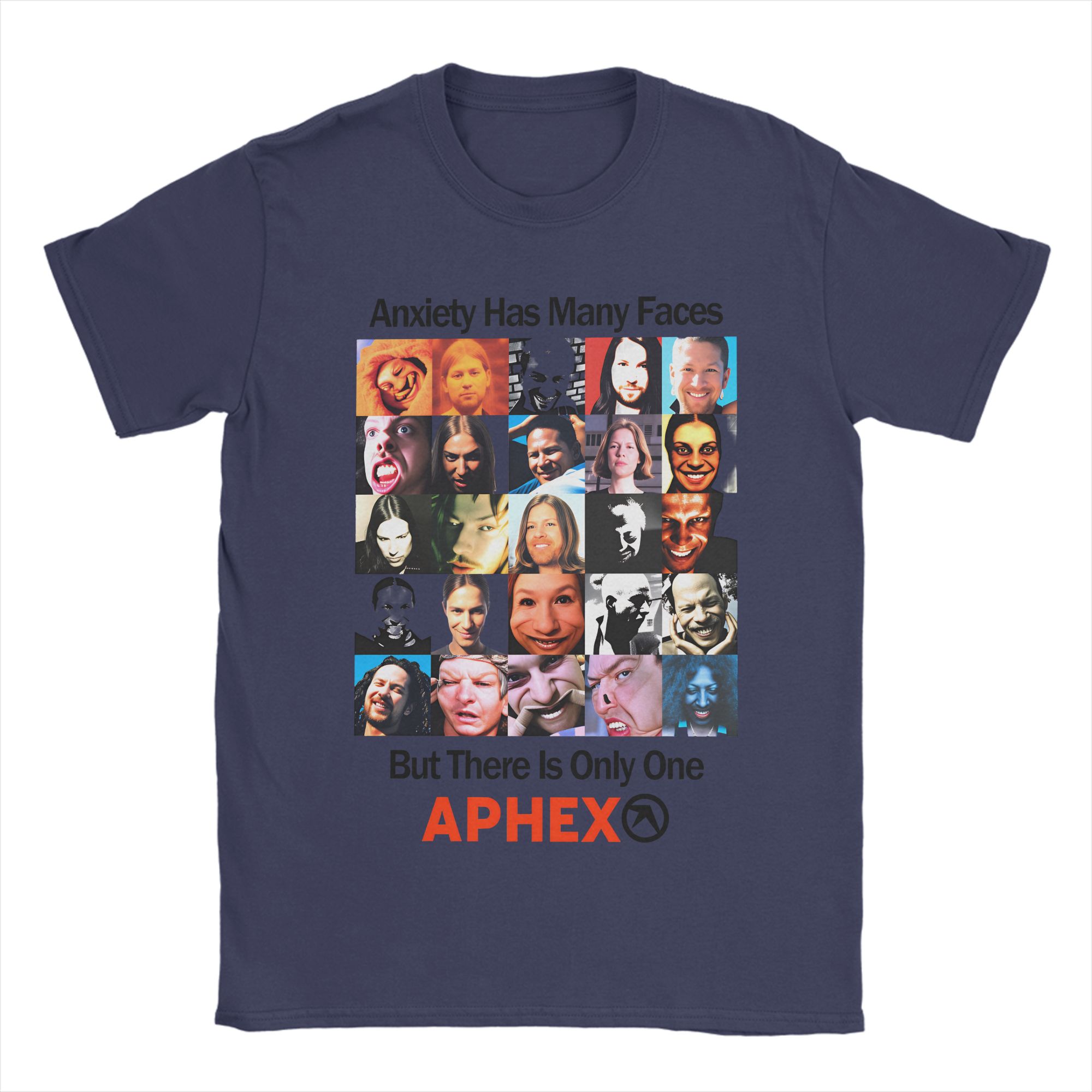 

Anxiety Has Unisexy Faces Aphex Twin Unisex T Shirt Funny Tee Shirt Short Sleeve Crewneck TShirt Cotton Summer Clothes 4XL