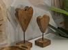 Heart Sculpture Teak Cm 15X10X35