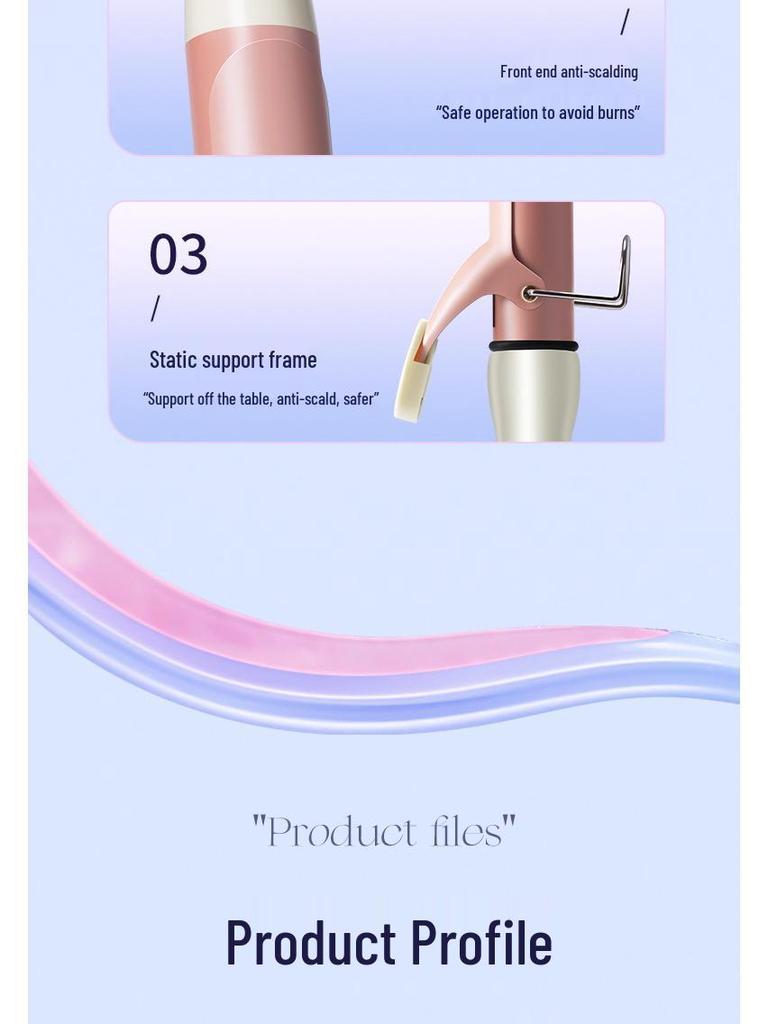 Large Curling Iron for Water Waves & Perms - Compatible with EU, US, UK, AU