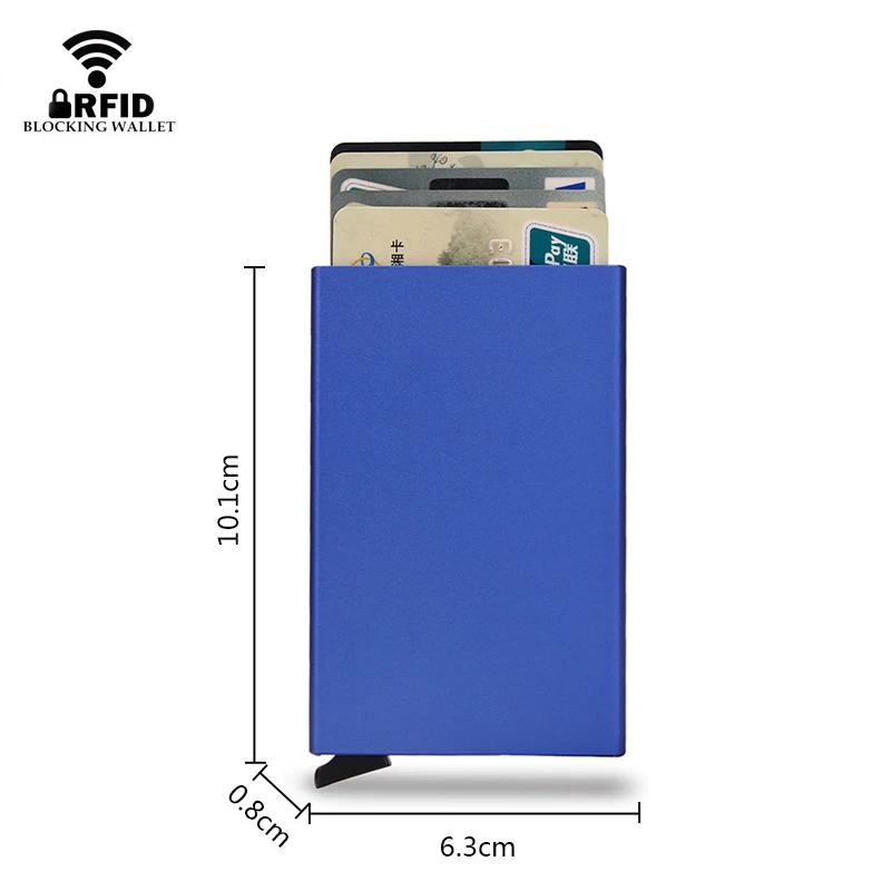 Rfid Business Credit Card Holder Metal Men Women Wallet Small Vistit Bank Cardholder Case Thin Minimalist Wallet for Men Vallet