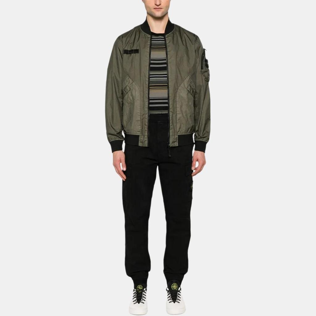 STONE ISLAND Solid Color Baseball Collar Zip Long Sleeve Pilot Jacket Men Jackets Green K1S154100004S0A21-V0054