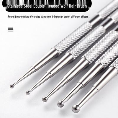 5-Piece Clay Art Embossing and Scoring Tool Set with Stainless Steel Round Heads for DIY Sculpture and Quilling