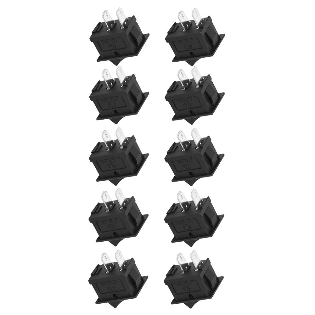 

10PCs 2‑Pin Switch Rocker On Off 2‑Position Plastic Industrial Accessories Black