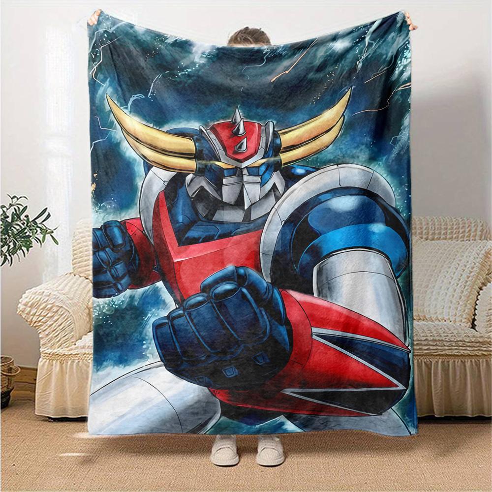 1pc UFO Robot Grendizer8 Blanket, Gift, for Men and Women, Soft Blanket, Good for Sofa Bed Couch Travel, Lightweight Flannel Blanket