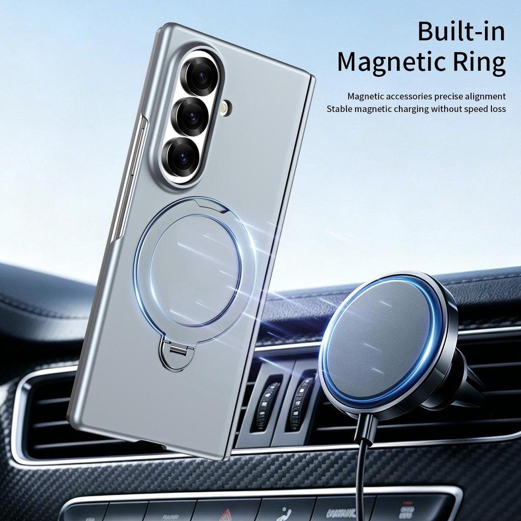 For Samsung Galaxy Z Fold8 Wide /Ultra /Z Fold7 6 5 4 Fashion Premium Skin Feel Shockproof Case Hinge protection Shell Phone Back Cover Ring Stand