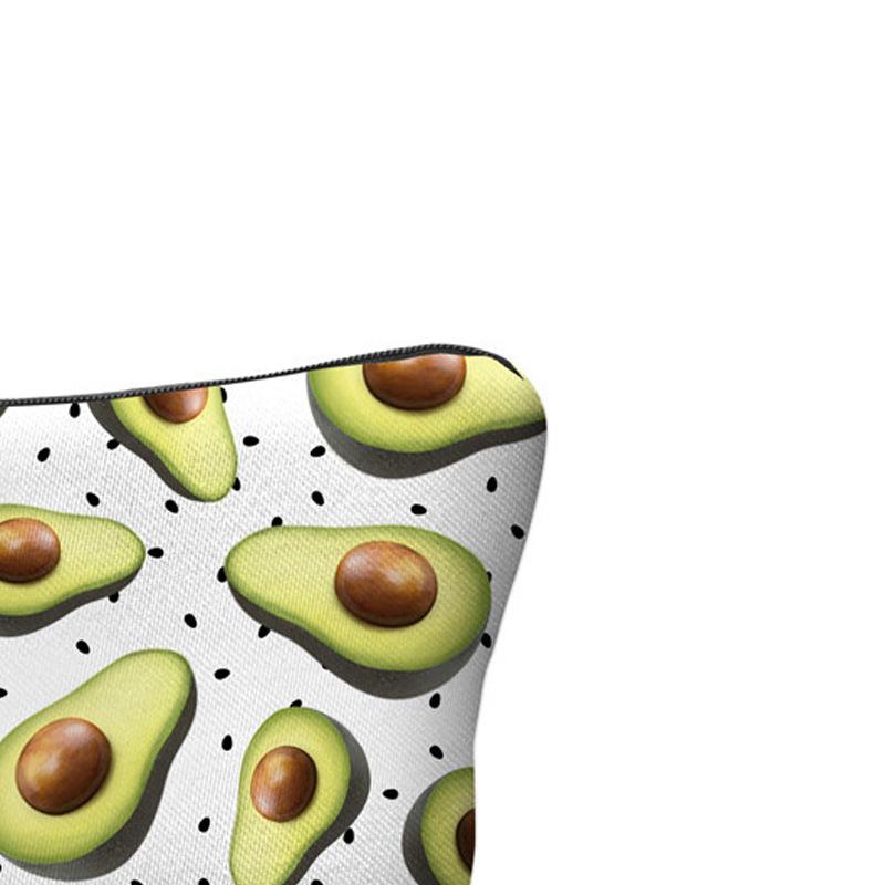 Women Zipper No Layer Dumplings Cosmetic Bag Avocado 3D Digital Printing Storage Wash Bag Clutch Bag