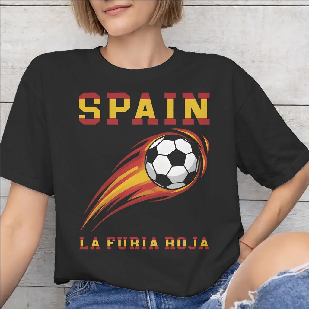 Unisex Unisex Graphic Spain Football 2026 Tee T Shirt Pure Cotton Tshirts Clothing