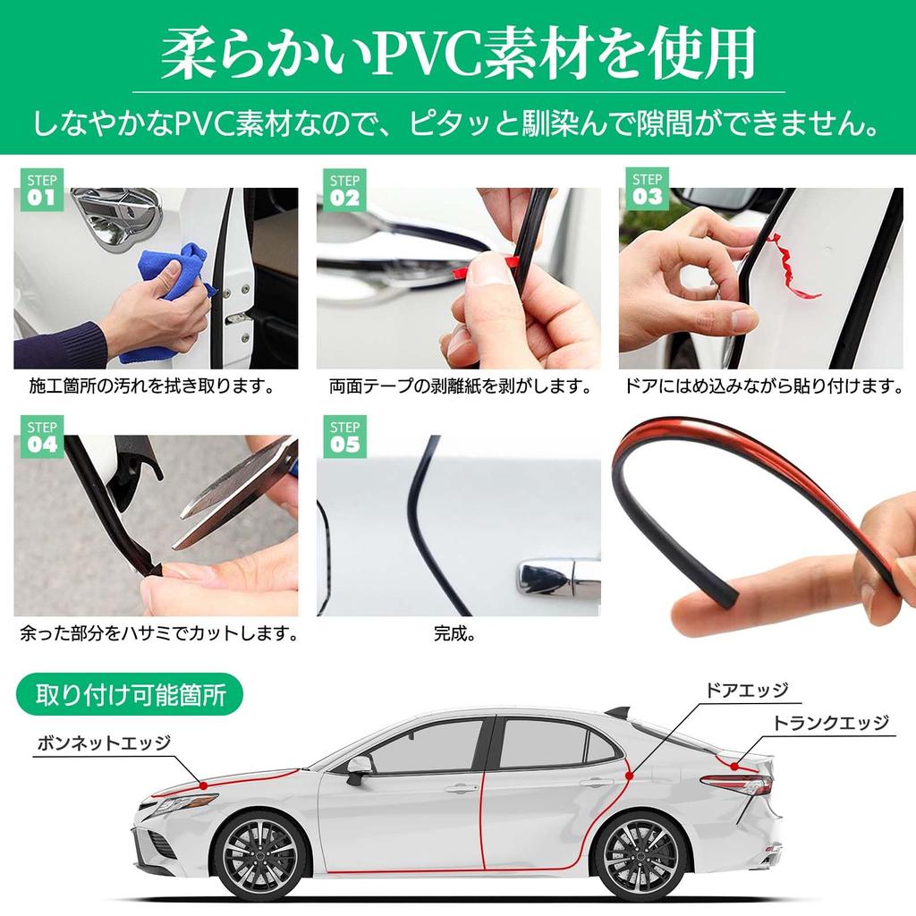 FUKUMIDO Door Mall, Car, Mall, Trunk, Gap, Door Protector, Wind, Door Guard Cover, Length