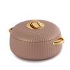 Insulated Stainless Steel Hot Pot For Food Storage And Serving With Twist Lock Lid And Elegant Beige Finish