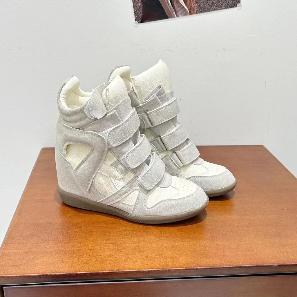 Retro Damen Kurzstiefel mit dicker Sohle Lässige Damen Sneaker mit Höhenvergrößerung High-Top Design Wander-Knöchelstiefel Sportschuhe