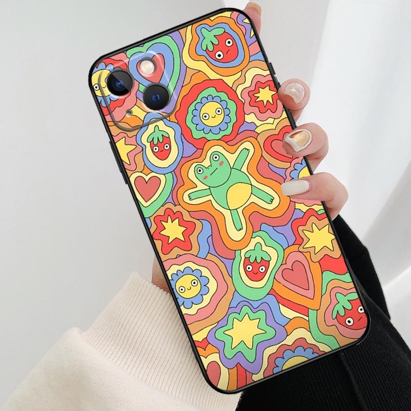 

Cute Indie Hippie Phone Case For iPhone 11 12 13 14 15 16 Pro XS Max Mini Cover For iPhone X XR Plus Back Case iPhone 12